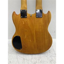 SG double neck electric guitar with twelve-string and six-string facilities and natural wood finish L103cm 