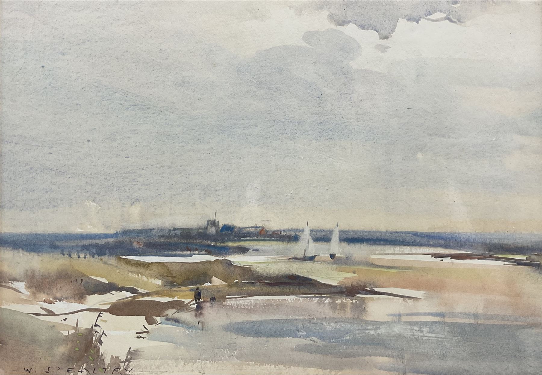 William B Dealtry (British 1915-2007): 'Kilnsea - Towards Spurn Point', watercolour signed, titled verso 29cm x 40cm 