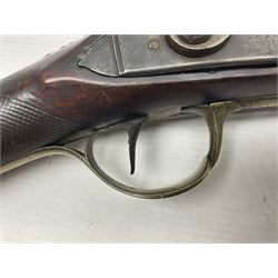 Early 19th century 20-bore flintlock converted to percussion fowling piece by Fisher, the 96.5cm(38