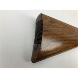 BSA .177 air rifle with top loading under lever action, walnut stock carved with chequered BSA logo to grip, serial no.A1203 L102cm