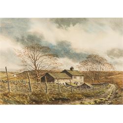 Arthur Craven (British 1934-2013): 'Bubbling Waters at Wycoller Farm' - Lancashire and 'Springs Farm - Enfield Side' - West Yorkshire, two watercolours signed, titled on label verso max 33.5cm x 47.5cm (2)