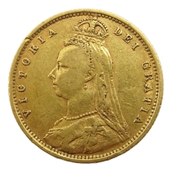  1892 gold shield back half sovereign   