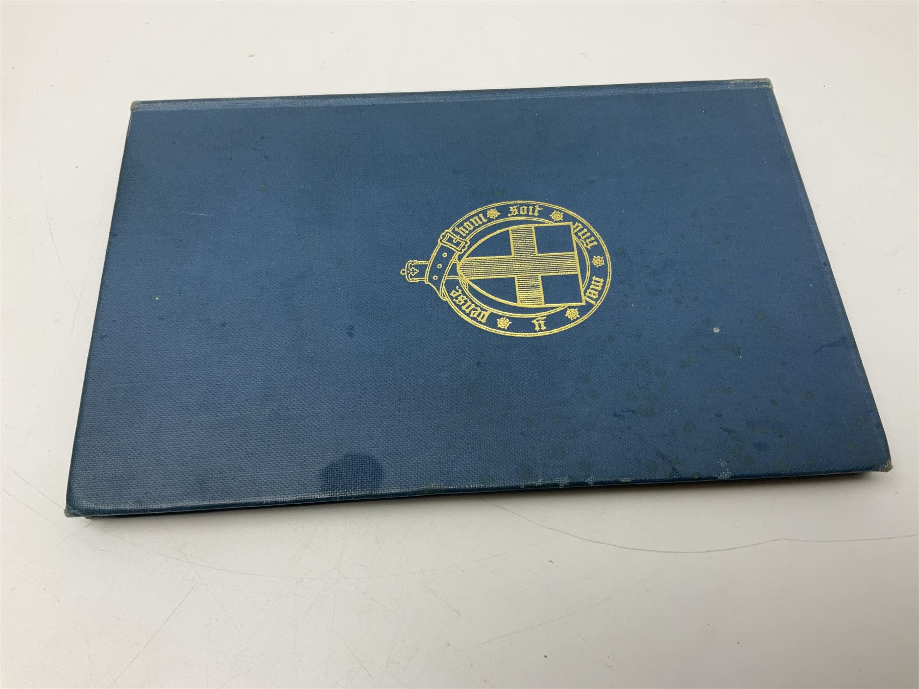 George VI Knight of the Garter cloth beret insignia with pin back and photograph of the Knight's Robes; Edmund Fellowes book on The Knights of the Garter 1348-1939; together with EIIR civilian OBE certificate to Jeffery Stanford Agate with facsimile signatures of Elizabeth II and Prince Philip