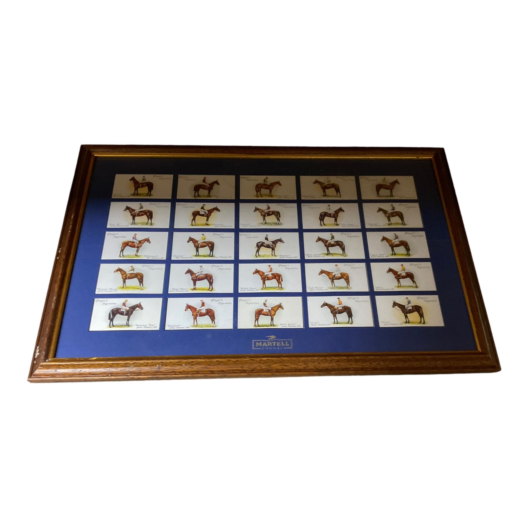 Collection of framed cigaret cards, including examples by John Players and sons 