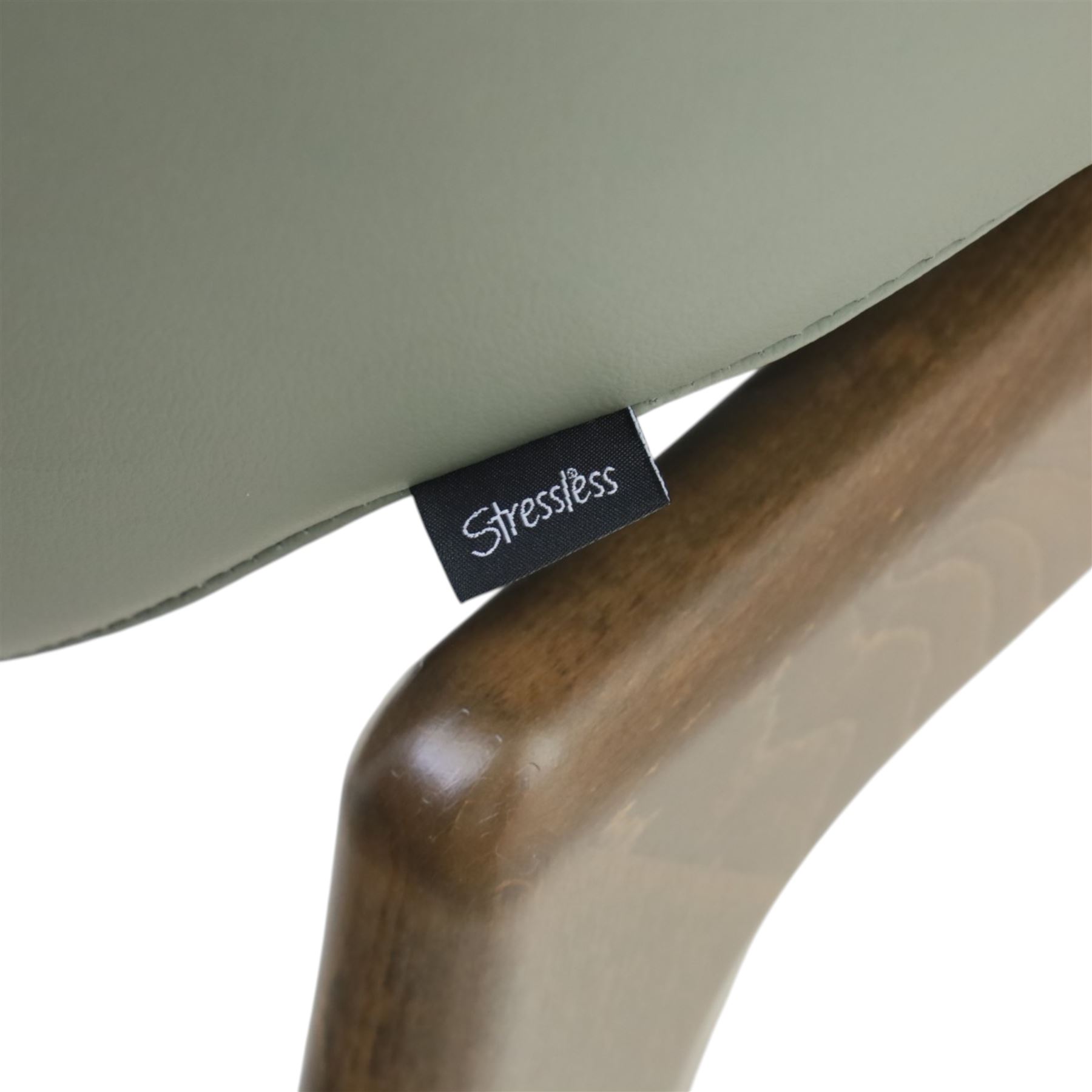 Ekornes Stressless - 'Laurel' reclining dining or office chair, upholstered in Thyme green leather with D100 walnut frame
Seat height: 49cm