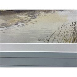 Bill Toop (British 1942-): The Winding River, watercolour signed and dated '86, 34cm x 49cm 