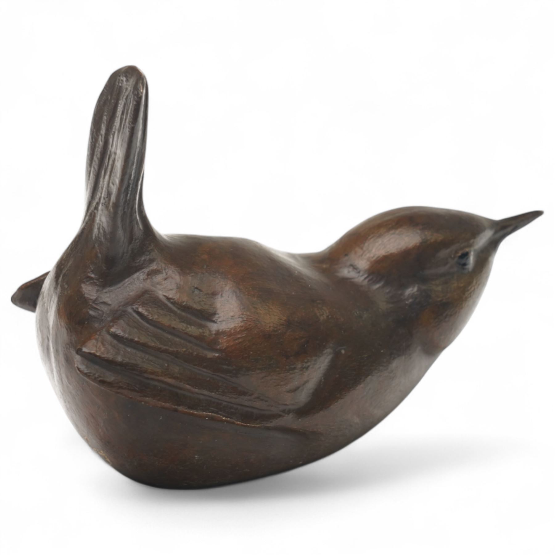Alan Glasby (British 1945-2008): Wren, bronze model signed, W7.5cm