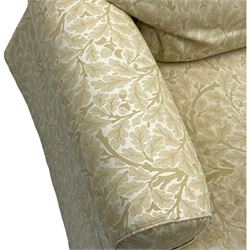 Multi-York - traditionally shaped armchair, upholstered in oak leaf and acorn patterned fabric