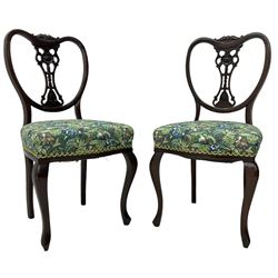 Set of five white painted wicker chairs; together with two late Victorian chairs  