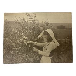 Frank Meadow Sutcliffe (British 1853-1941): 'Wild Roses', 19th century albumen print initialled titled and numbered 2086, three similar prints of children number 126 and 709, 15cm x 20cm (4)