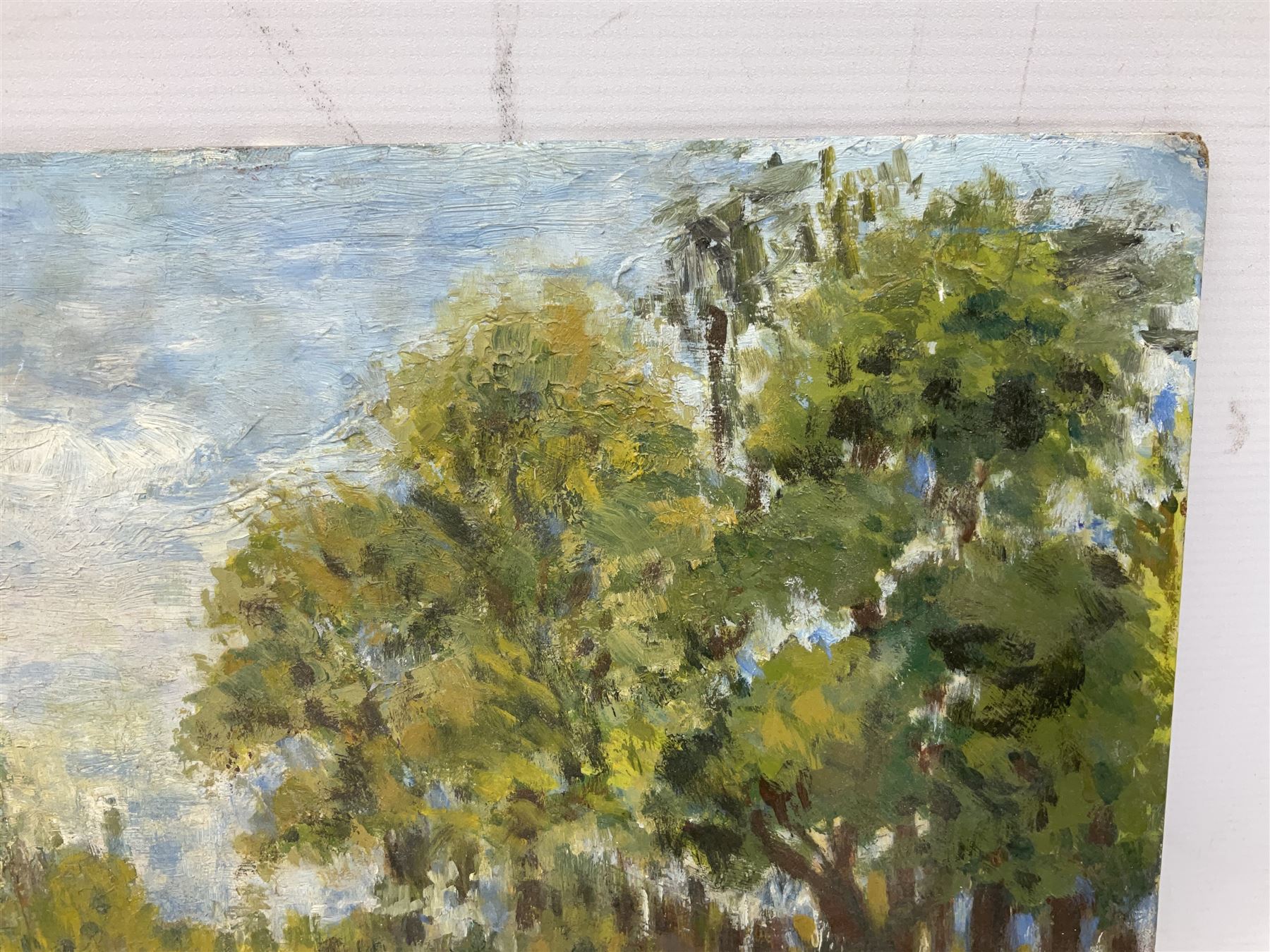 M. Holmes Pickup (Scottish, 20th Century): Bridge over River, Oil on board, signed in pen to lower right, 34cmx26.5cm