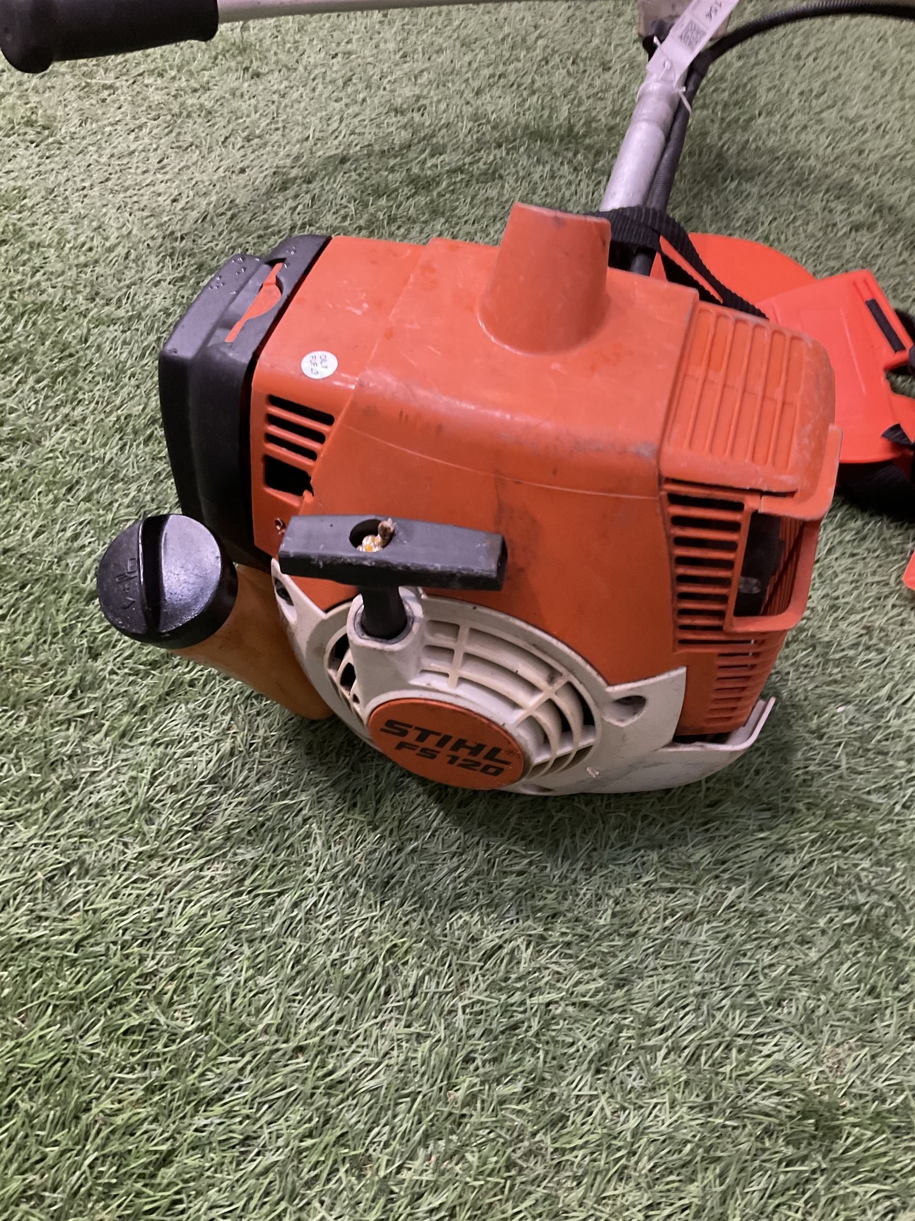 Stihl FS120 petrol strimmer, with harness - THIS LOT IS TO BE COLLECTED BY APPOINTMENT FROM DUGGLEBY STORAGE, GREAT HILL, EASTFIELD, SCARBOROUGH, YO11 3TX