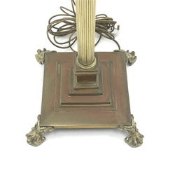  Brass Corinthian column standard lamp, H152cm  