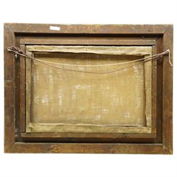 Paul S Robinson (British Mid-20th century): Figures on a Street in Hull, oil on canvas signed and dated 1953, 46cm x 66cm