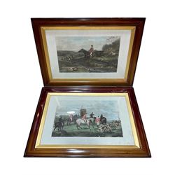 After William Shayer (British 1787-1879): 'The Meet' and 'Full Cry', pair colour lithograp...