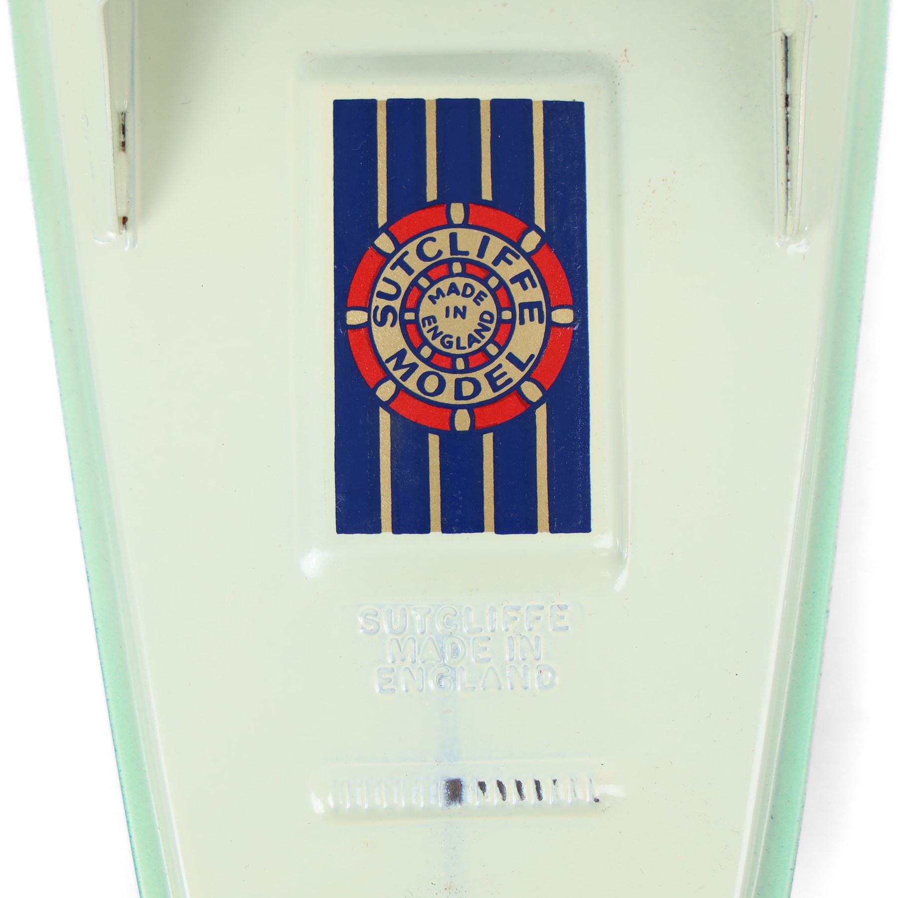 Sutcliffe Models tinplate clockwork Day Cruiser 'Sprite', in green and cream livery with red details, with key, boxed