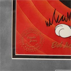 Disney hand-painted limited edition animation Cel 'Classic Bugs', signed by Tom, Bob and Charles McKimson, overall 57cm x 50cm 