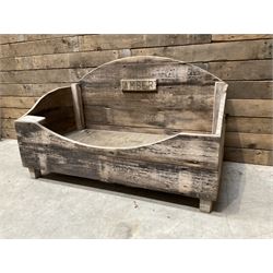 Traditional pine slatted dog bed