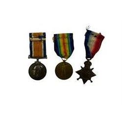 WWI group of three medals comprising British War Medal, Victory Medal and 1914-15 Star awarded to 1071 BMBR  J.R Bartliff R.F.A, all with ribbons 