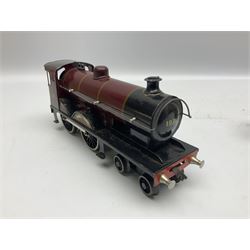 Bassett-Lowke '0' gauge - clockwork 4-4-0 locomotive 'Duke of York' No.1931 with tender, lithographed LMS crimson/black; original box with key