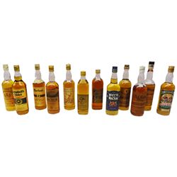 Twelve bottles of blended Scotch whisky, including Finest Reserve Glen Nevis, Morton's, Piper etc, various contents and proofs (12)