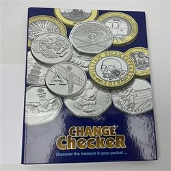 Queen Elizabeth II United Kingdom 2018 A-Z ten pence coin collection, including completer medallion, housed in a Change Checker folder
