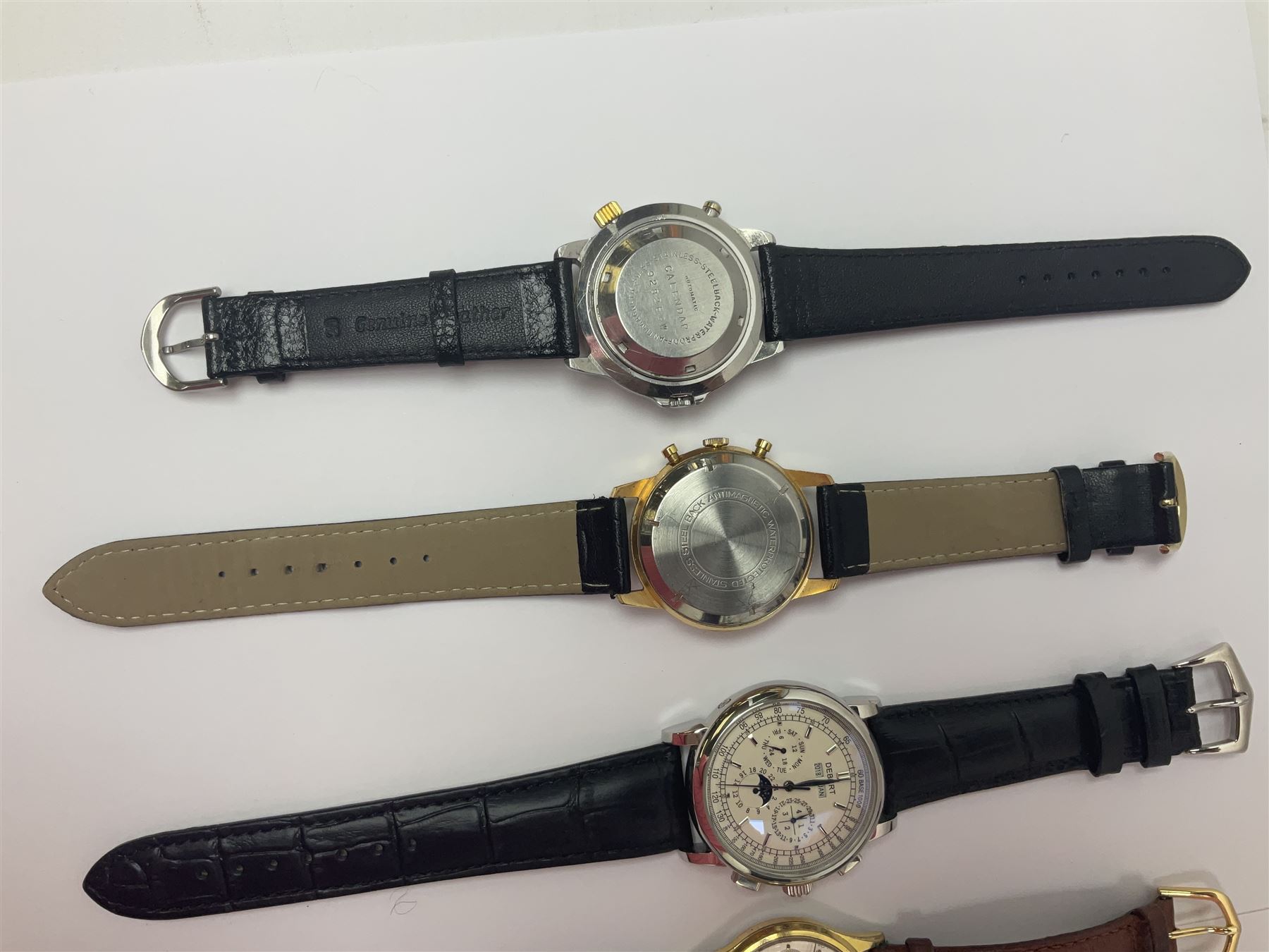Three automatic wristwatches including Seiko, Debert chronograph and Swiss Emperor and four manual wind wristwatches including Chronograph Swiss, Interpol, Mithras chronograph and Oris