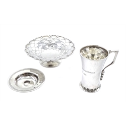 Silver Art Deco christening mug, engrave