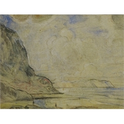  'On the Scour Whitby', mixed media on paper by Joseph Alfred Terry (Staithes Group 1872-1939) unsigned titled verso 22.5cm x 29cm unframed   Provenance: artist's Studio Sale - Christies July 3rd 1986 stamp verso  