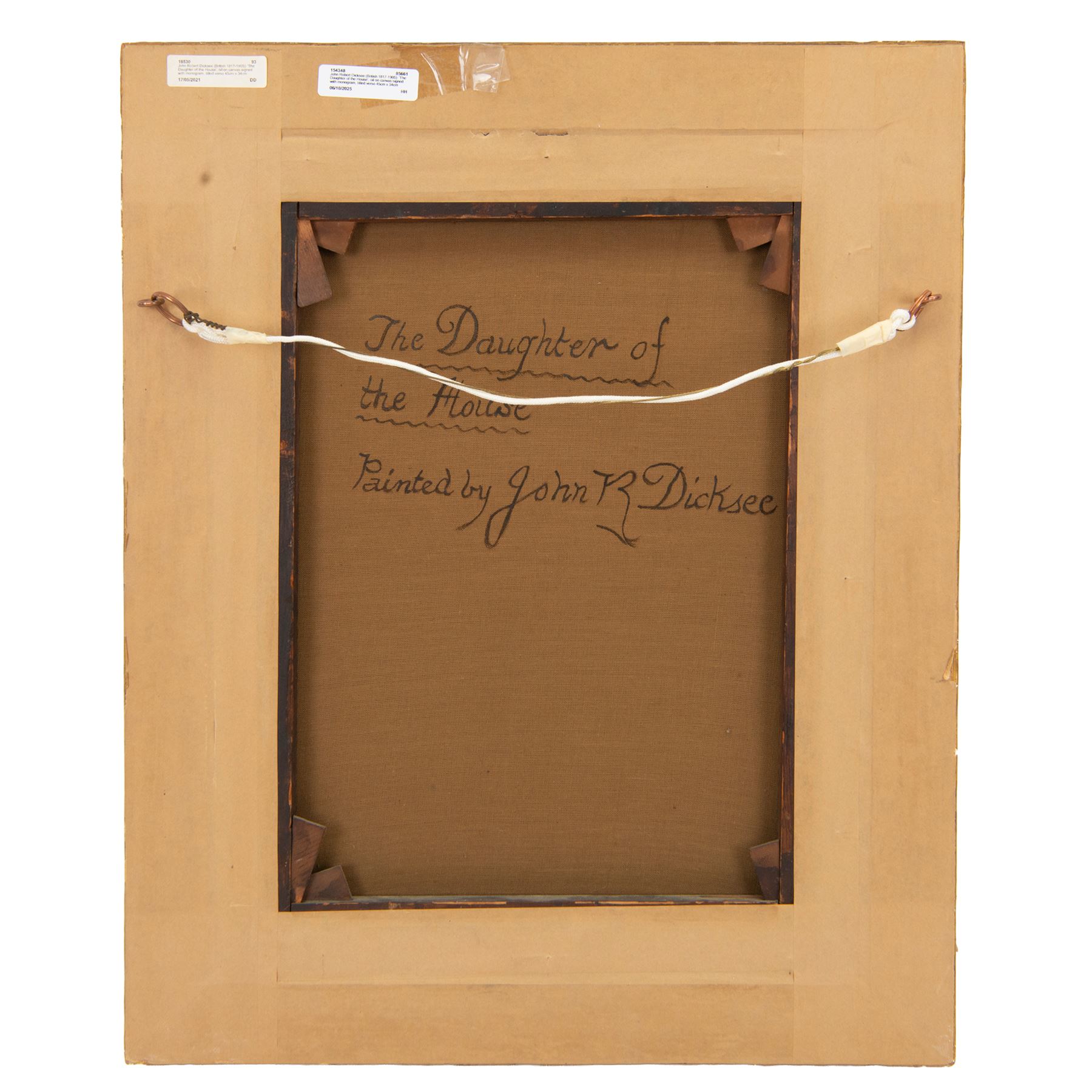 John Robert Dicksee (British 1817-1905): 'The Daughter of the House', oil on canvas signed with monogram, titled verso 45cm x 34cm
Provenance: purchased David Duggleby Ltd 18th June 2021 Lot 147