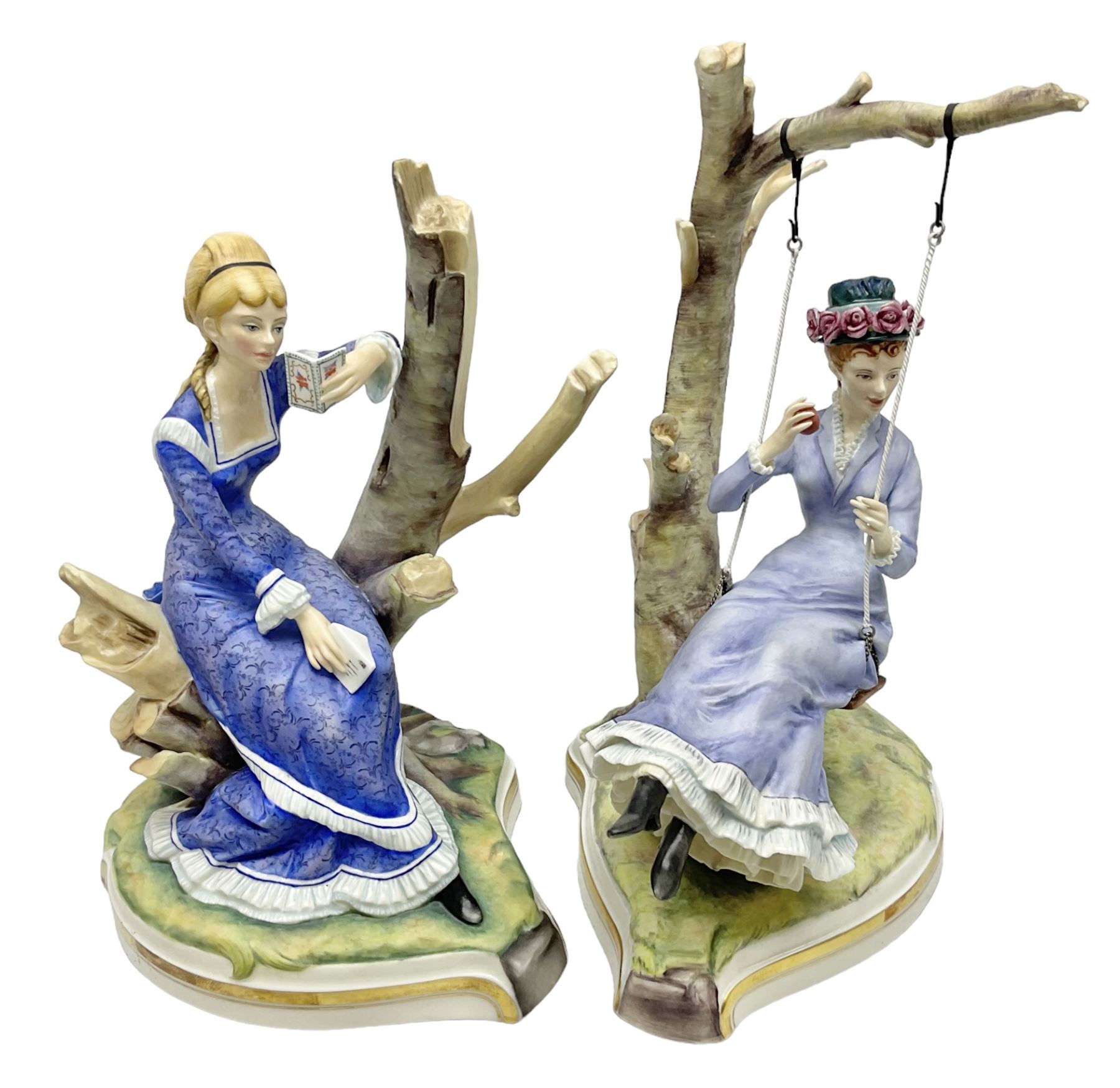 Two Royal Worcester figures from the Victorian Ladies series comprising of Alice and Cecilia, H21cm 