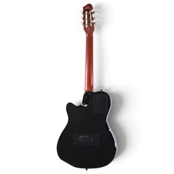 Godin Multiac ACS SA chambered hybrid guitar, in black high gloss finish, made in Canada, serial no. 17352113, in fitted soft case, L103cm