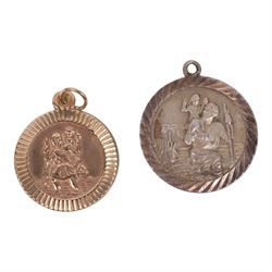 12ct gold signet ring, 9ct jewellery including knot ring, paste ring, ring shank and two St Christophers and a silver locket and ring