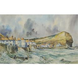 John Freeman (British 1942-): 'Staithes', watercolour signed and dated '93, 31cm x 49cm