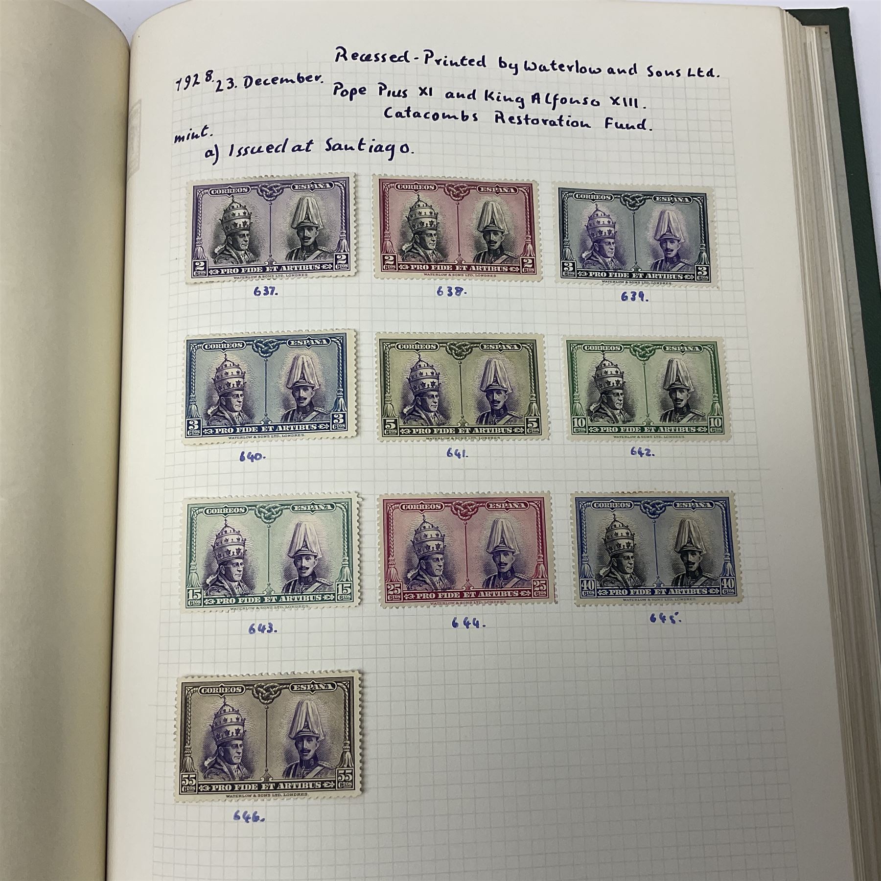 1850s and later mostly Spanish stamps including, imperf examples, some mint stamps, commemorative issues etc, housed in two albums 