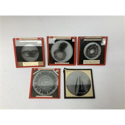 Collection of magic lantern slides, in two wooden boxes, approximately 46 slides of Norway and approximately 35 microscopic slides  