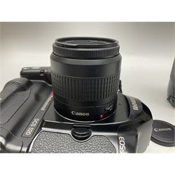 Canon EOS 1n Digital camera body, serial no. 260436, with 'Canon Zoom Lens EF 35-80mm 1:4-5.6 II Canon Inc. 52mm' lens, Kodak Professional DCS 520 digital module, and charger, serial no. K520C03165, together with Nikon F5 camera body with Kodak Professional DCS 760 digital module and charger, serial no. K760C03802