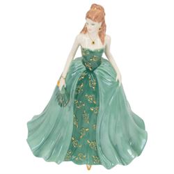 Four Coalport figures from The Gem Collection, comprising Sapphire limited edition 175/1500, Dimond limited edition 101/1500, Emerald limited edition 387/1500 and Ruby limited edition 148/1500, all with certificates and boxes 