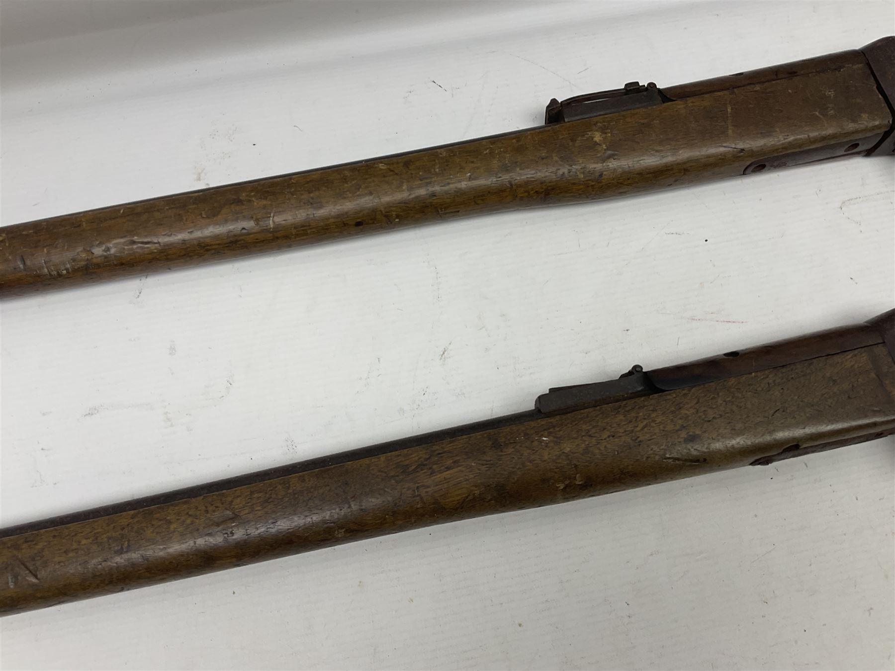 RFD ONLY AS NOT NITRO OR BLACK POWDER PROOFED - two late 19th century Martini Henry .303 carbines in poor condition for spares or repair, no visible numbers (2)