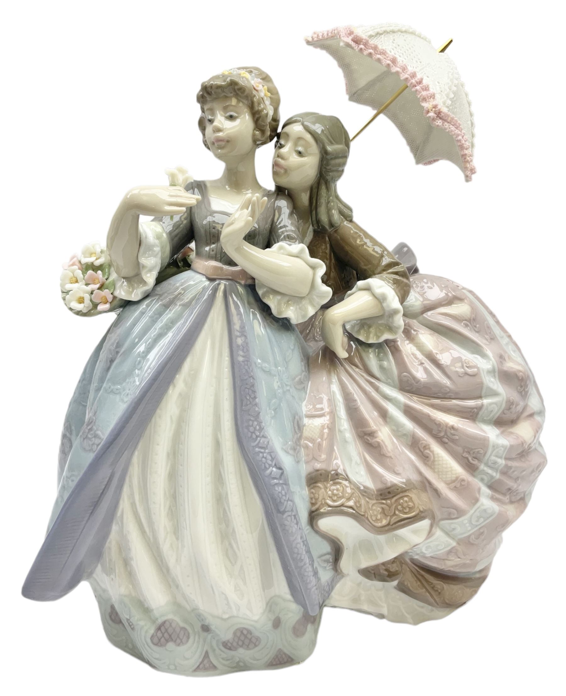 Lladro figure, Southern Charm, modelled as two young ladies one holding
