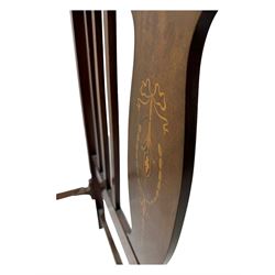 Edwardian inlaid mahogany 3' single bedstead, with headboard, footboard, wooden base and metal side supports; Giltedge 'Astrid 3000' pocket sprung mattress (L190cm, W104cm, D27cm)