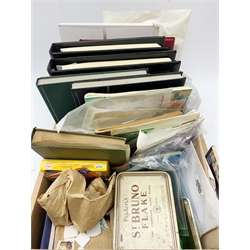 Great British and World stamps including pre-decimal GB used stamps, various stamps in folders from 'The 2002 World Cup Collection', part filled stock books etc, in one box