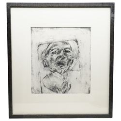 Andrew Butler (British 20th century): 'Shouting', charcoal on paper attributed titled and dated 1992 on label verso 40cm x 36cm
