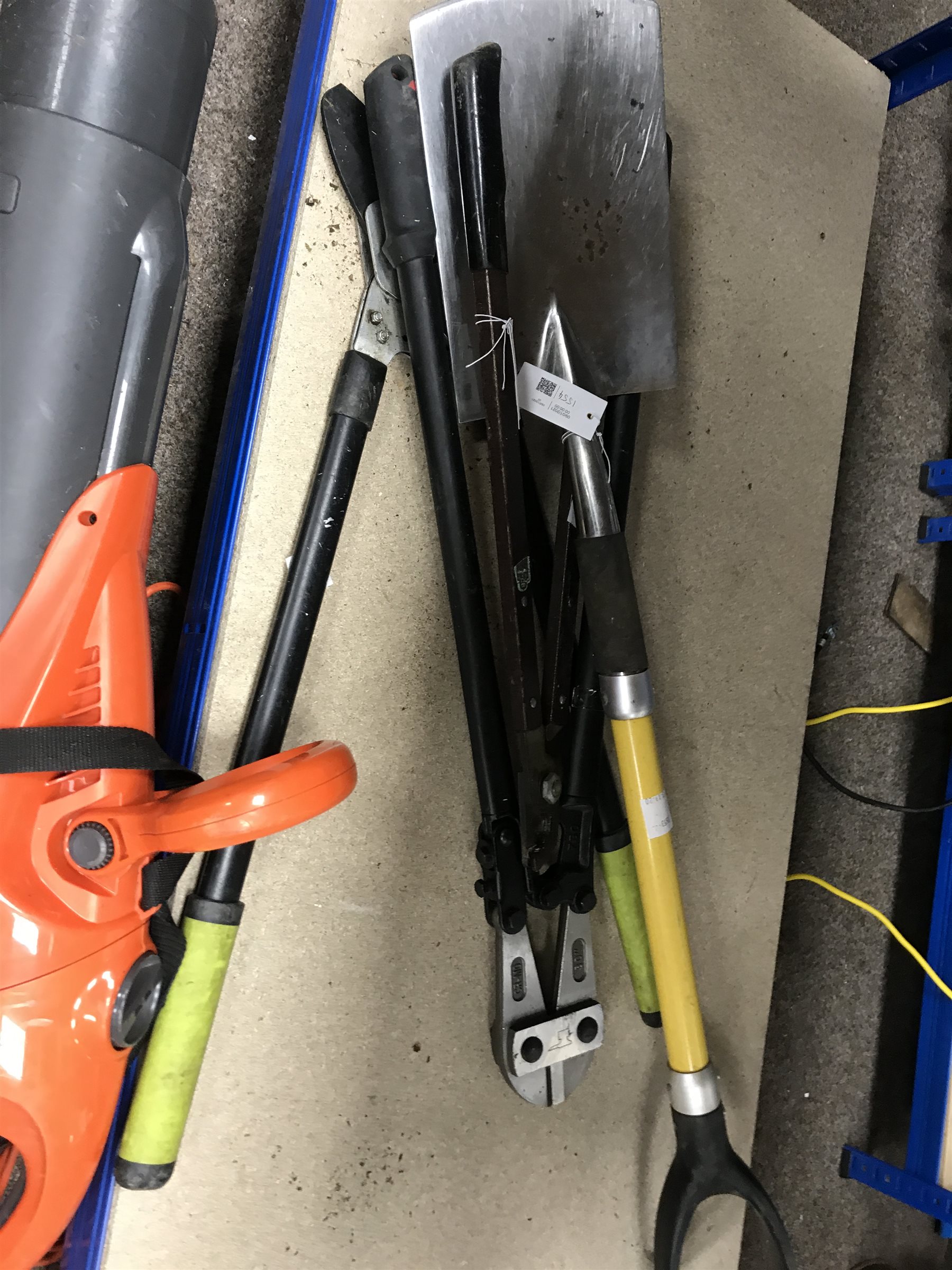 Flymo Scirocco 2500W blower and a quantity of hand tools