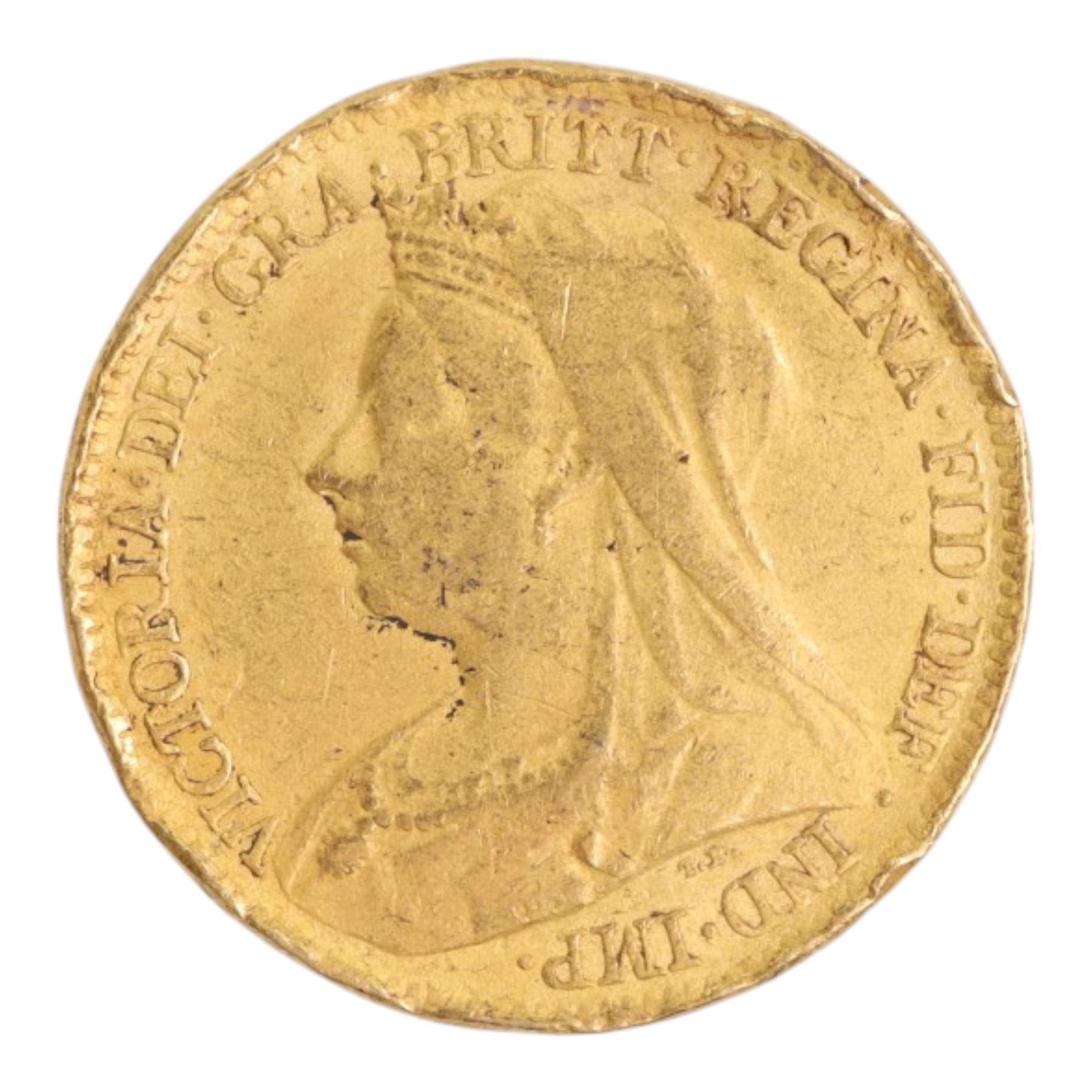 Queen Victoria 1900 gold half sovereign coin
