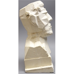  Eduardo Luigi Paolozzi (British 1924-2005) plaster cubist bust, H20cm x W11.5cm x D8cm, Provenance: this piece was gifted to Peter Hough in the early 1990's then ceramics lecturer at Scarborough Sixth Form college by Nick Gorse, a previous student. Nick Gorse was an assistant to Eduardo Paolozzi and co-curator of the Paolozzi Studio in 1998  