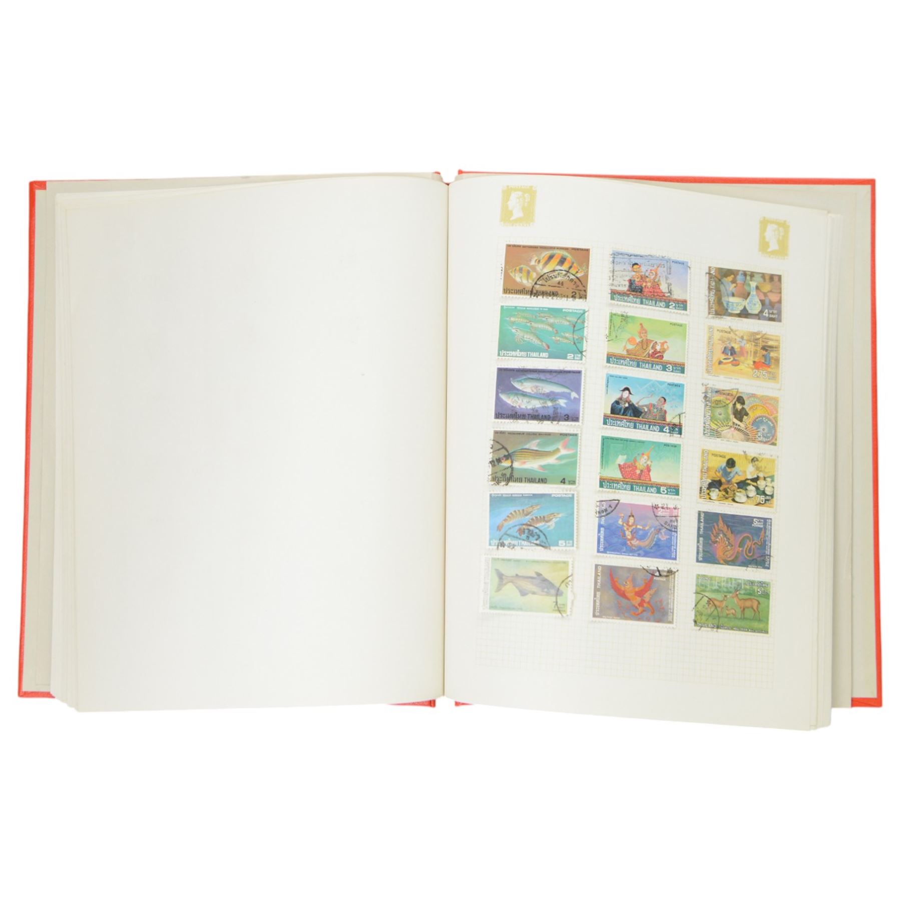 Great British and World stamps, including Portugal, Spain, Monaco, Vietnam etc, housed in various albums or folders and loose, in two boxes