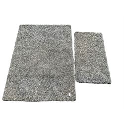Grey shaggy pile rug (225cm x 163cm), and another similar 