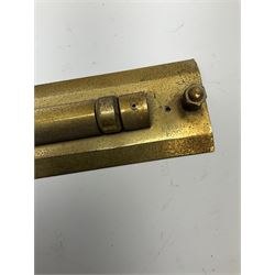 Brass and black painted maritime station pointer inscribed 6675-99-777-3202 Serial No.WMEL 0041 L45.5cm; Harling brass rolling ruler Patt.No.160100; and a parallel ruler; all unboxed (3)