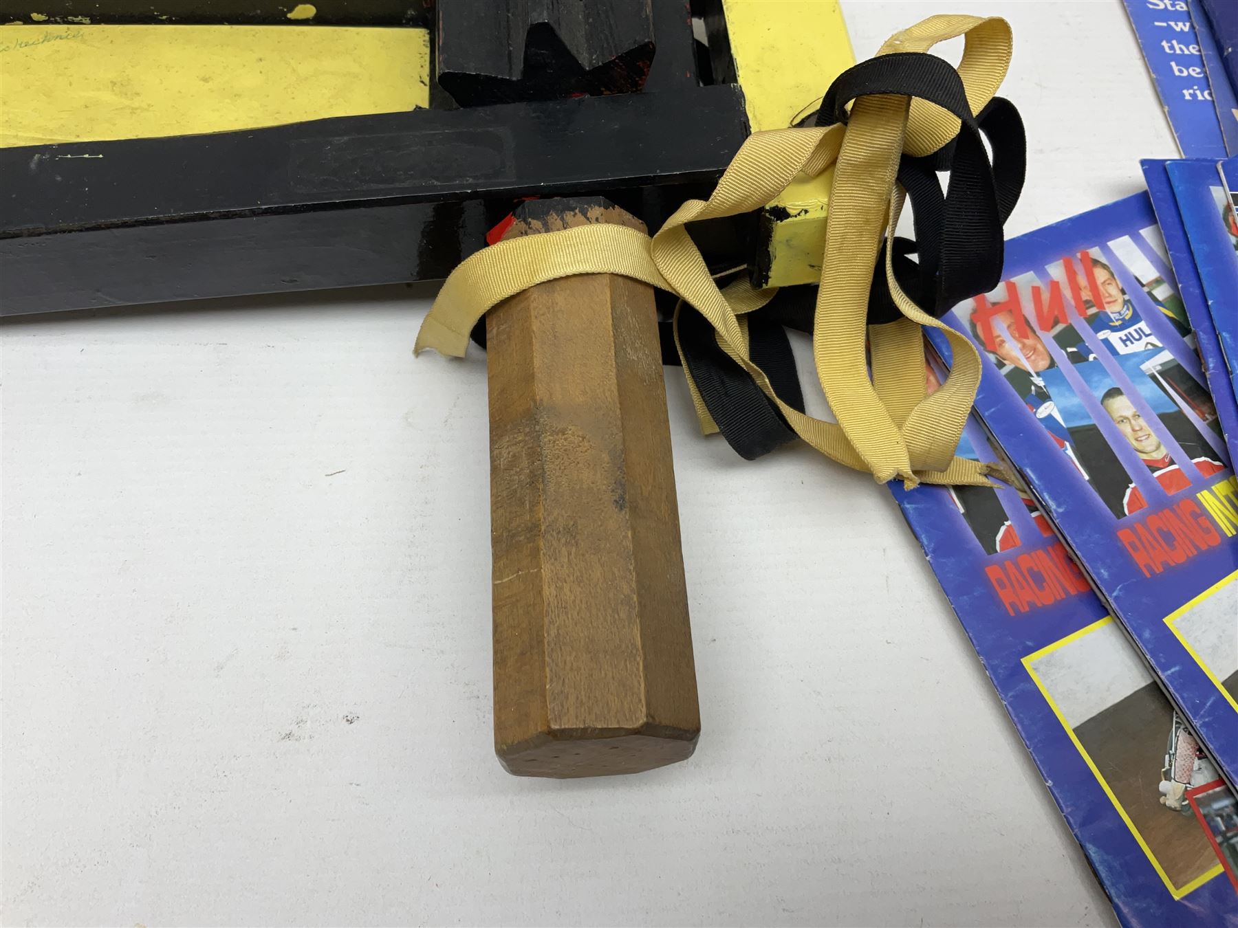 1951 FA Cup final Blackpool V Newcastle United programme, together with a collection of other sporting programmes, mostly Speedway official examples, and a football rattle.